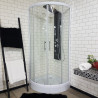 Cabina semicircular 80 x 80 transparente perfil cromo