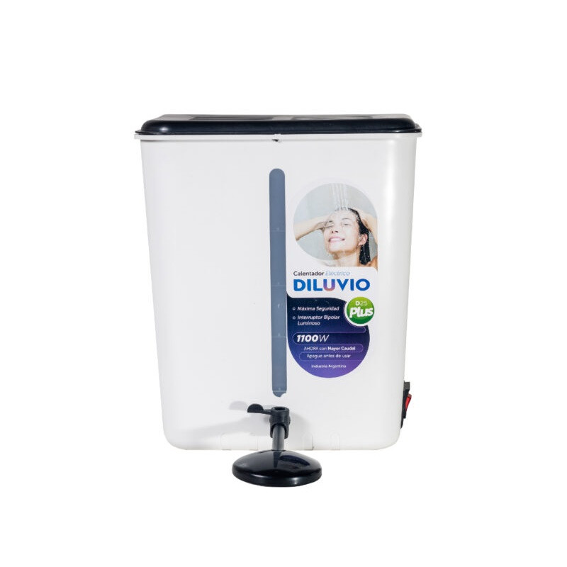 Calefon PVC 25 lts con tecla resistencia acero Diluvio