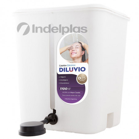 calefon PVC 25 lts resistencia acero Diluvio
