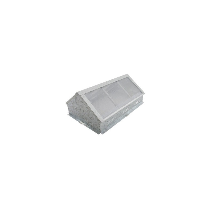 Claraboya angular chapa galvanizada 40 x 40 x 27 cm Dhinox
