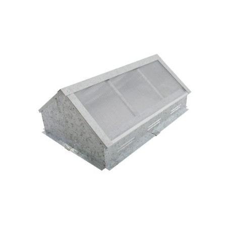 Claraboya angular chapa galvanizada 40 x 40 x 27 cm Dhinox