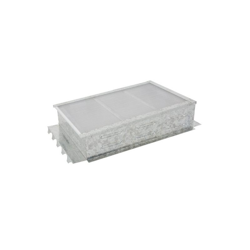 Claraboya plana chapa galvanizada 40 x 40 x 17 cm Dhinox