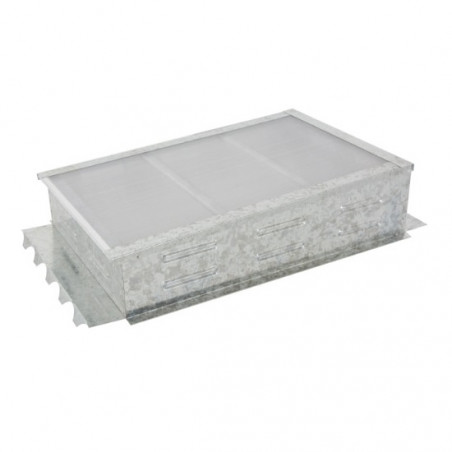 Claraboya plana chapa galvanizada 40 x 40 x 17 cm Dhinox