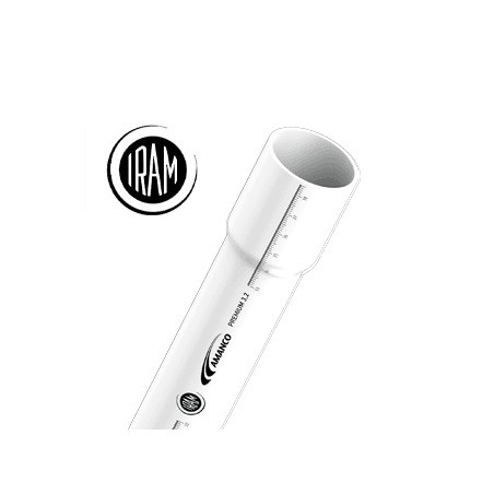 Caño PVC sello IRAM 40mm 3.2mm 4mts Nivel 1