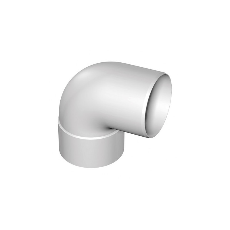 Codo 90º 115mm PVC blanco canaletas Pluvitubo