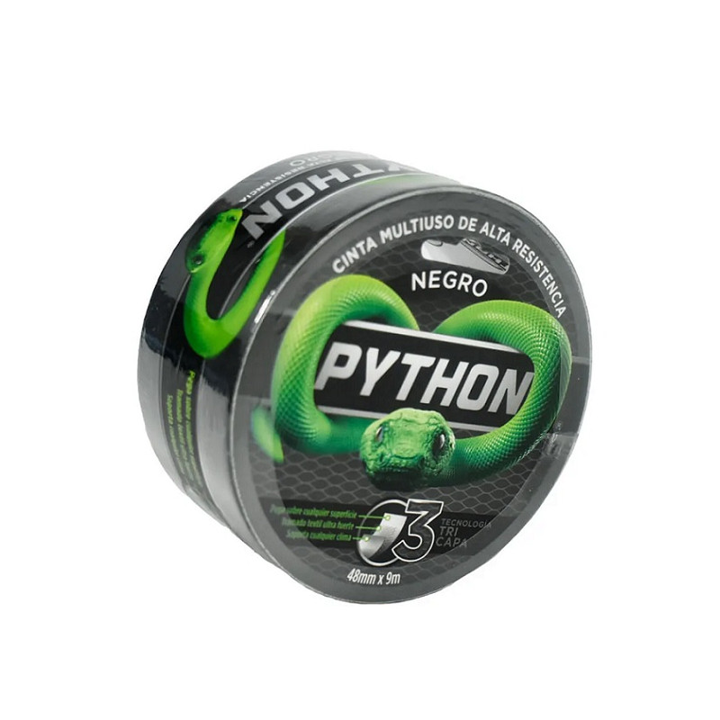 rollo cinta multiuso Python 9 mts negro