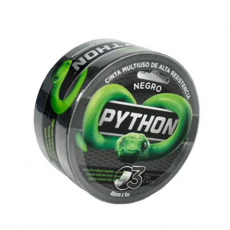 rollo cinta multiuso Python 9 mts negro