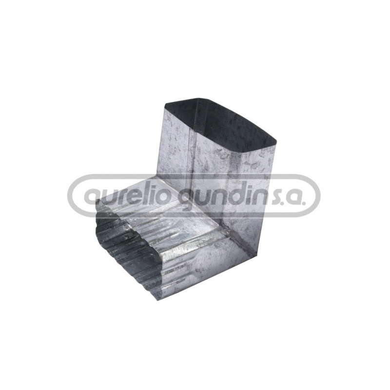 Codo rectangular plano 2x4" 90º chapa galvanizada