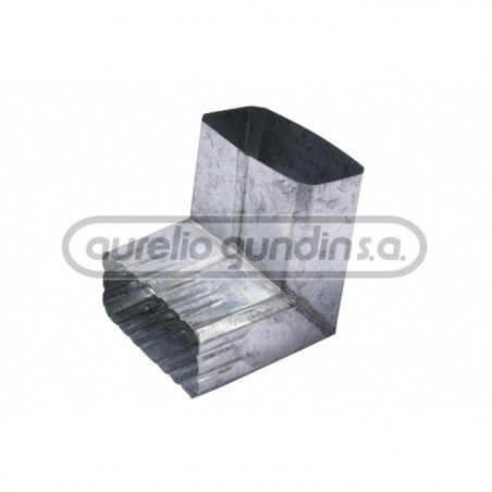 Codo rectangular plano 2x4" 90º chapa galvanizada