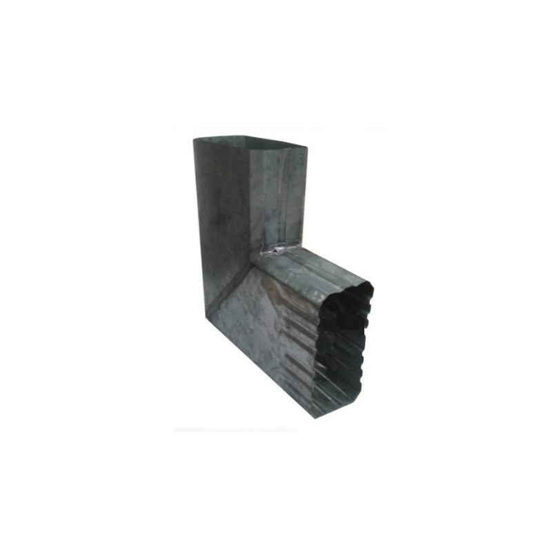 Codo rectangular vertical 2x4" 90º chapa galvanizada