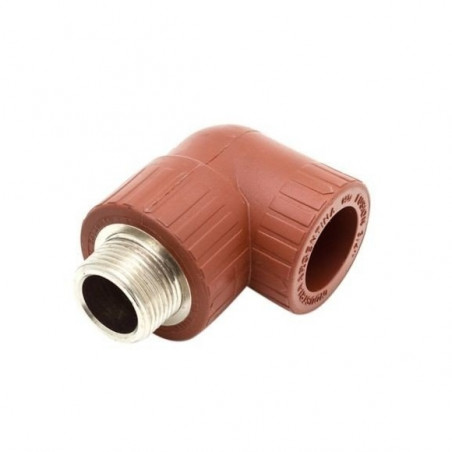 Codo termofusion 90º rosca metalica macho 3/4"