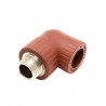 Codo termofusion 90º rosca metalica macho 3/4"