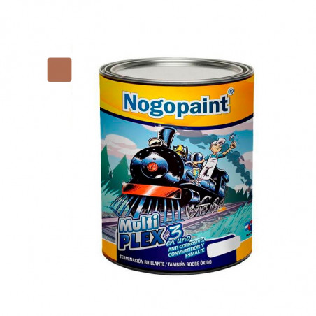 Esmalte sintetico Multiplex 3 en 1 1 Lt castaño Nogopaint