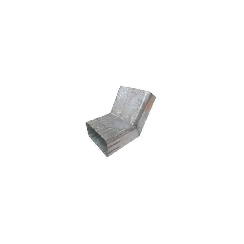 Codo rectangular plano 2x4" 45º chapa galvanizada