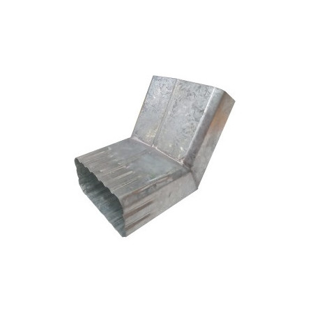 Codo rectangular plano 2x4" 45º chapa galvanizada