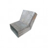 Codo rectangular plano 2x4" 45º chapa galvanizada