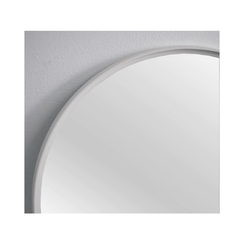 Espejo simil hierro redondo 60 cm blanco Maja