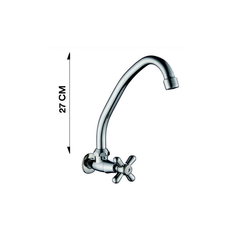 Griferia de pared 1 agua pico alto J TGPlast