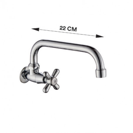 Griferia de pared 1 agua pico alto U TGPlast