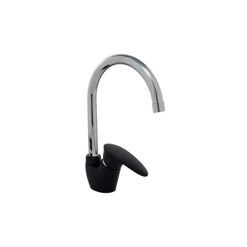 griferia monocomando cocina pico cisne Doha negro Mozart