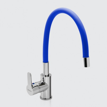 Griferia monocomando para cocina pico azul Colors Peirano