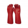 Par guantes entelado baño completo PVC rojo 40cm