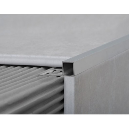 Guardacanto aluminio 10 x 10mm Quadra cromo mate Atrim