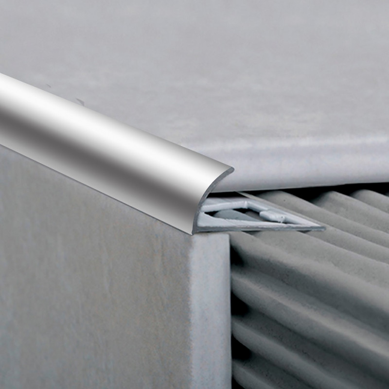 Guardacanto aluminio 12mm Arco cromo mate Atrim