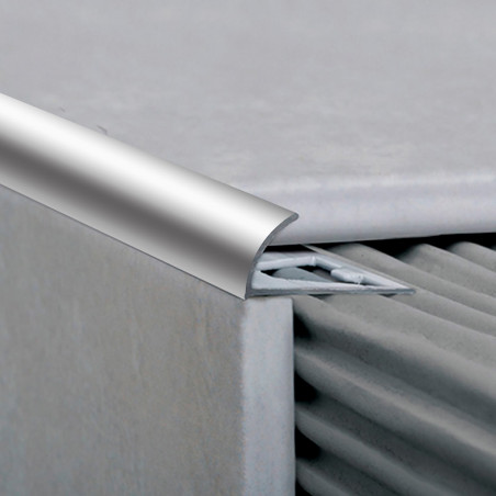 Guardacanto aluminio 12mm Arco cromo mate Atrim