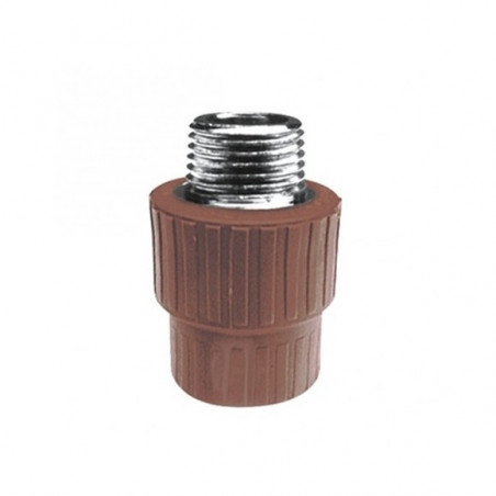 Cupla termofusion rosca metalica macho 1/2"