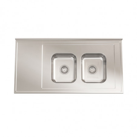 Mesada acero 430 120cm con pileta CC28 derecha