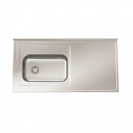 Mesada acero 430 160cm con pileta ZZ52 izquierda