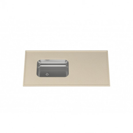 Mesada MS 120 x 60 cm bacha acero inox sin zocalo beige