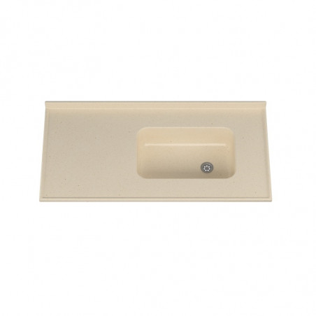 Mesada MS 120 x 60 cm con bacha integral der y zocalo beige