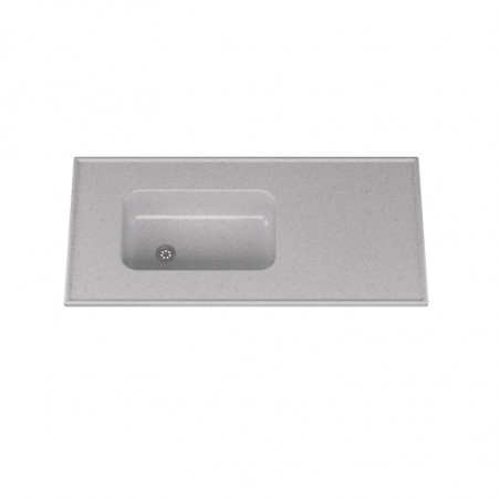 mesada MS 120 x 60 cm con bacha integral sin zocalo gris