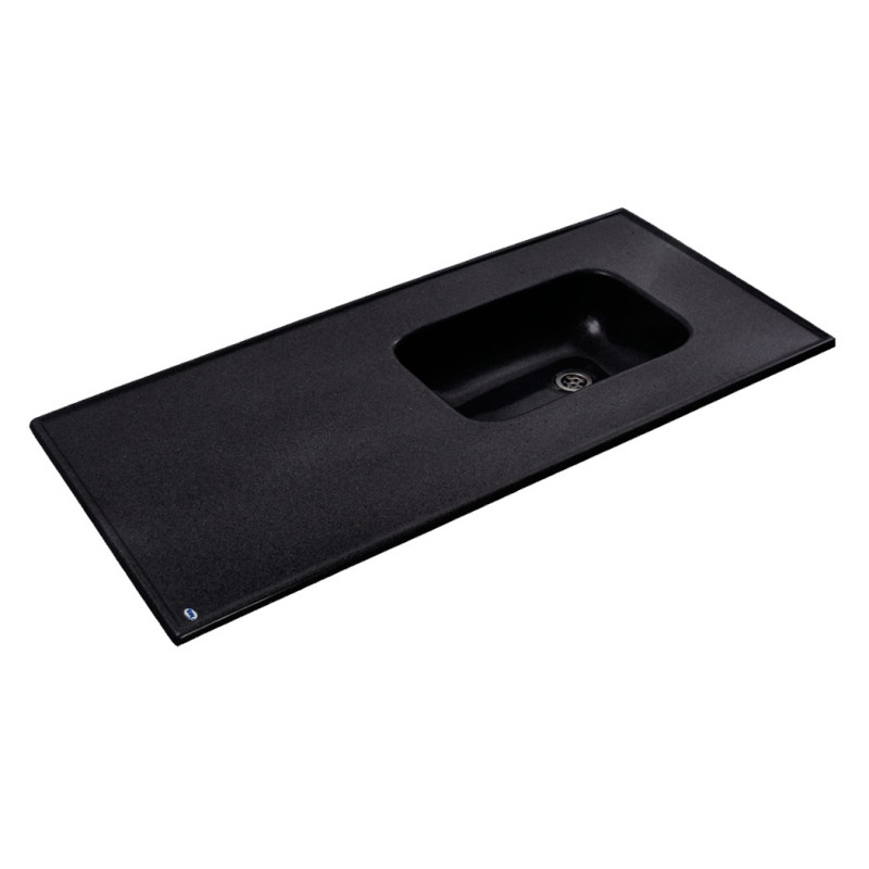 mesada MS 120 x 60 cm con bacha integral sin zocalo negra