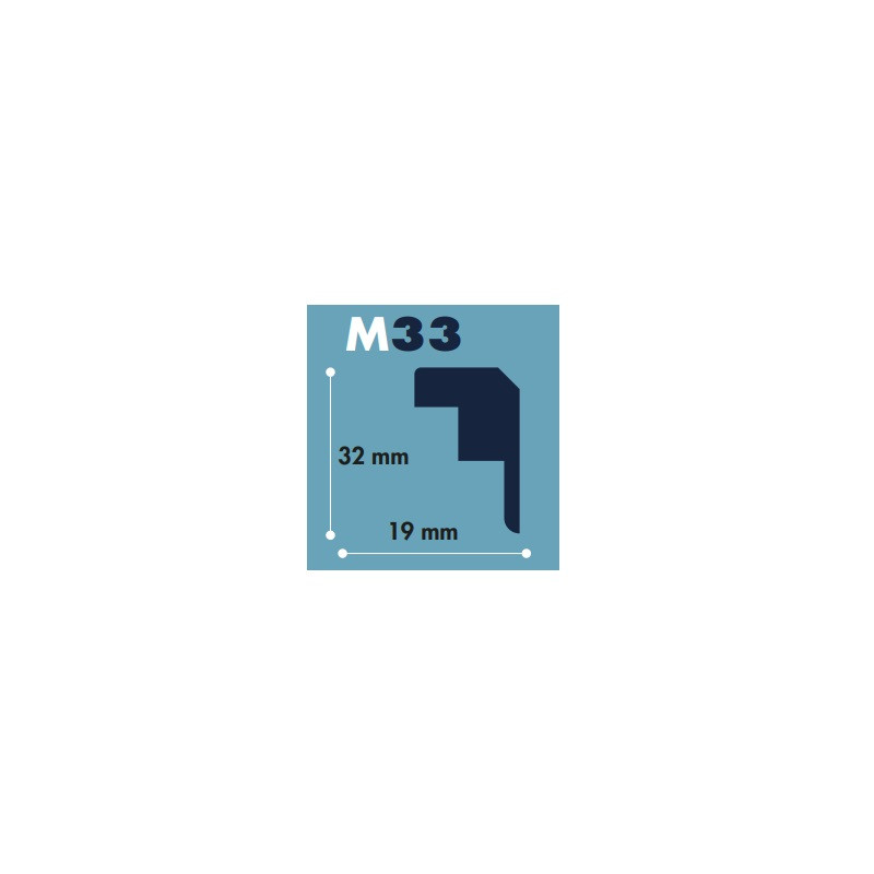 moldura poliestireno M33 19 x 32 mm tira 2 mts