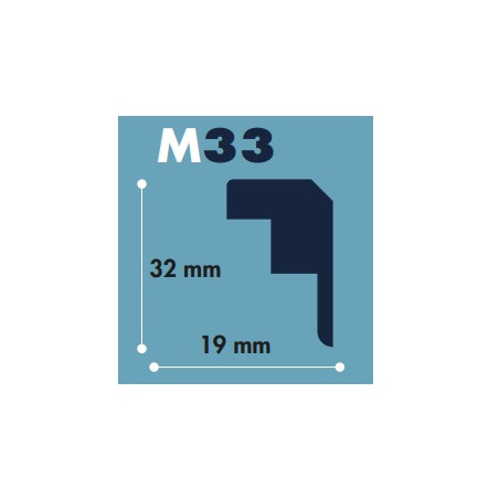 moldura poliestireno M33 19 x 32 mm tira 2 mts
