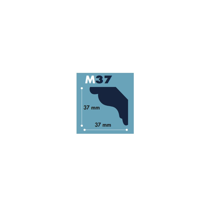Moldura poliestireno M37 37 x 37 mm tira 2 mts