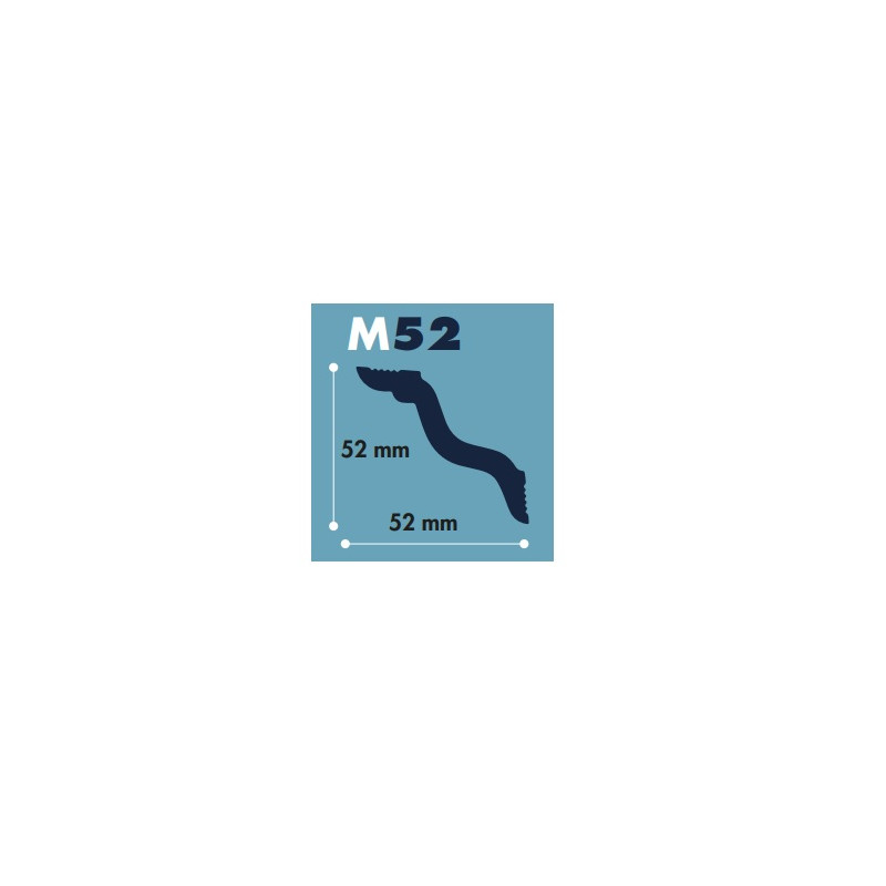 Moldura poliestireno M52 52 x 52 mm tira 2 mts