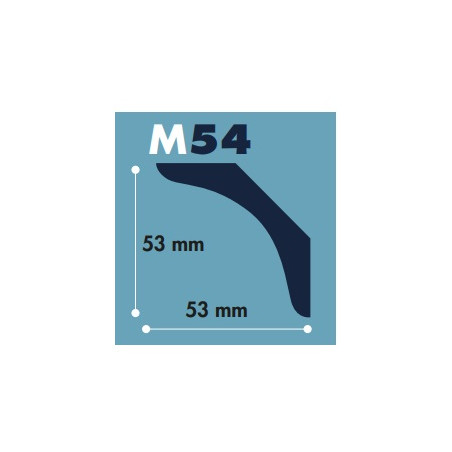 Moldura poliestireno M54 53 x 53 mm tira 2 mts