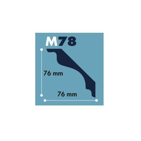 Moldura poliestireno M78 76 x 76 mm tira 2 mts