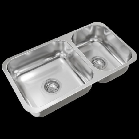 Pileta doble R37 acero inox 304 Johnson Acero
