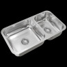 Pileta doble R37 acero inox 304 Johnson Acero