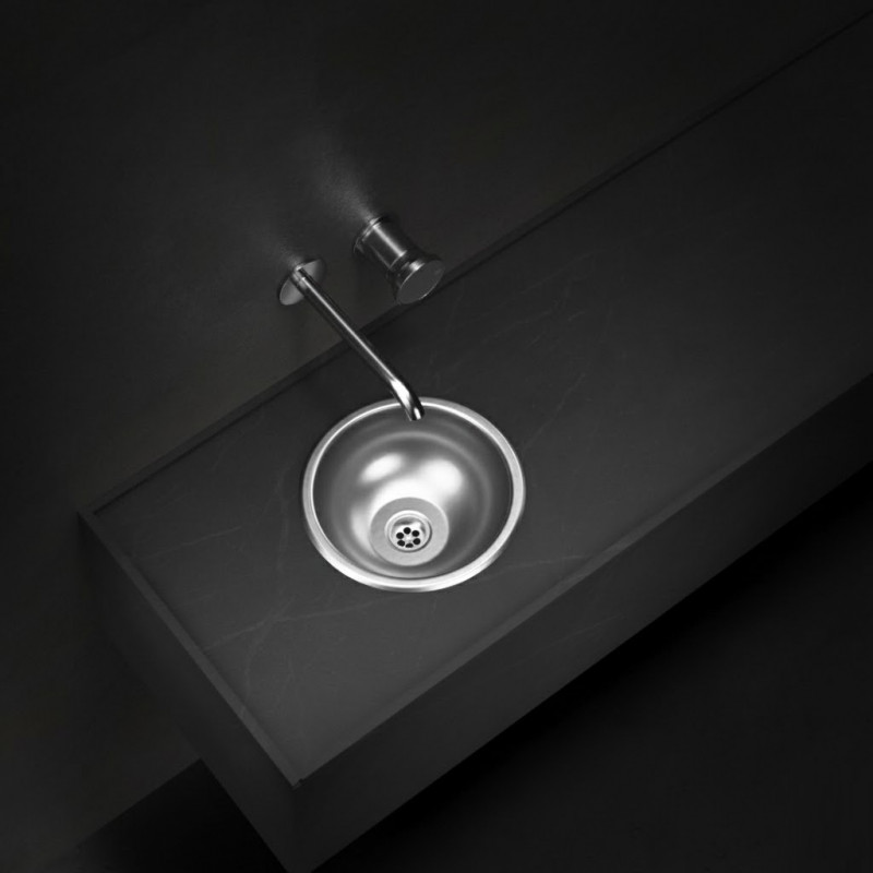 Pileta vanitory O250L acero inox 304 Johnson Acero