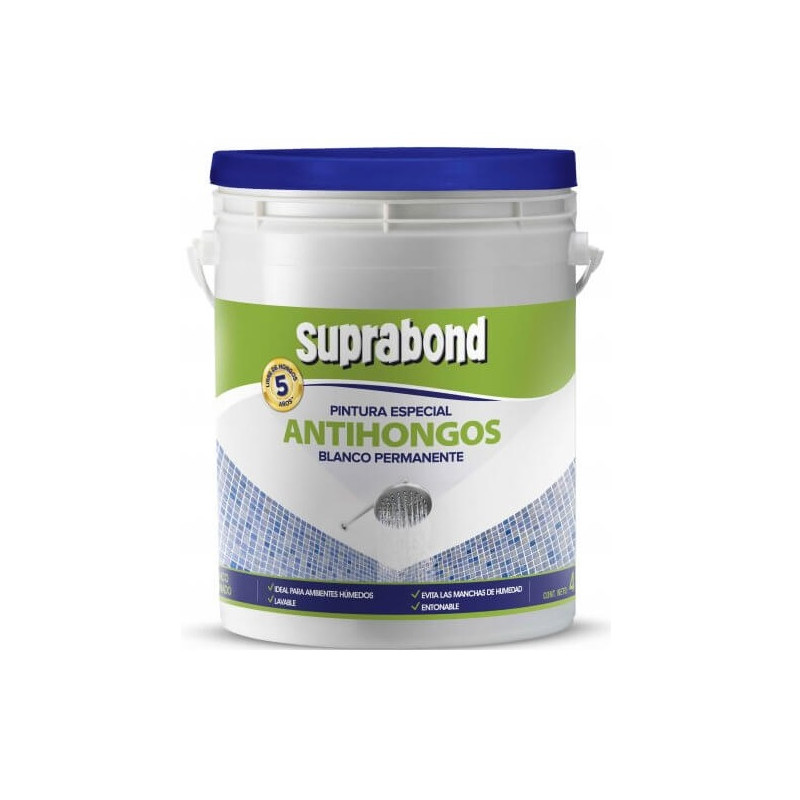 Pintura antihongos 4 lts blanco satinado Suprabond