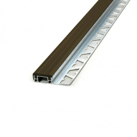 protector de escalon aluminio y PVC 10 x 52mm marron Atrim