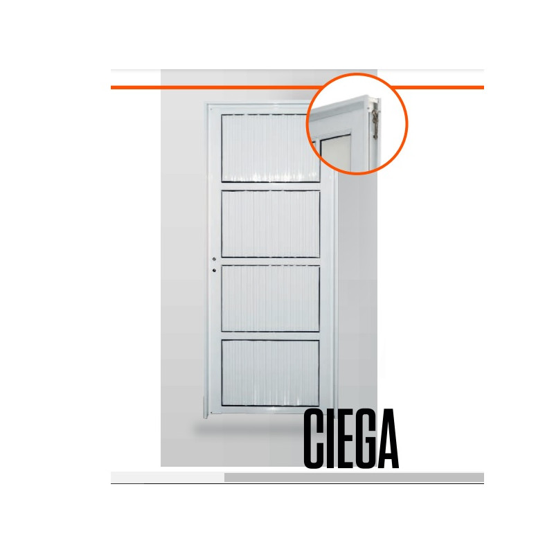 Puerta acanalada ciega 80 izquierda aluminio blanco
