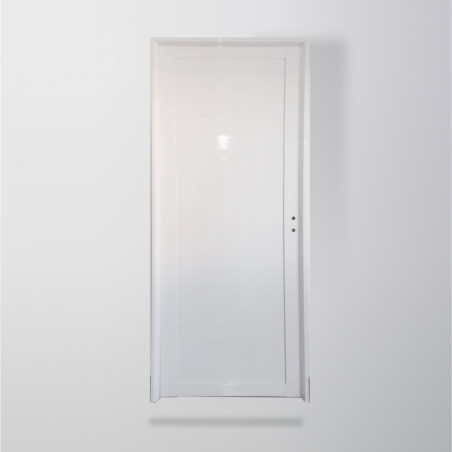 Puerta tubular ciega 80 derecha aluminio blanco