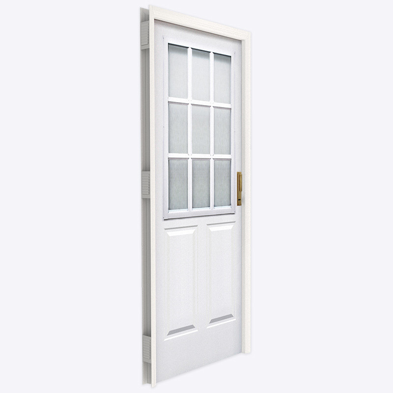 Puerta Americana media reja 80 cm blanca derecha Pavir